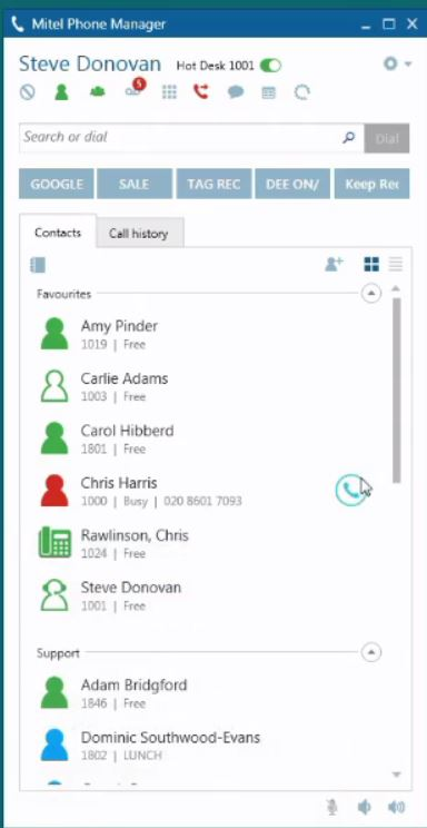screenshot of MiContact Center Business